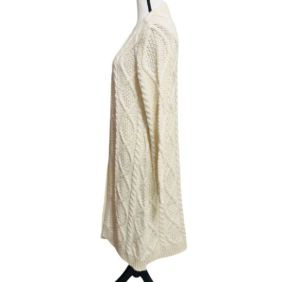Rachel Zoe Long Cardigan Sweater Cream Sz Large Cable Knit NWT - Picture 3 of 8
